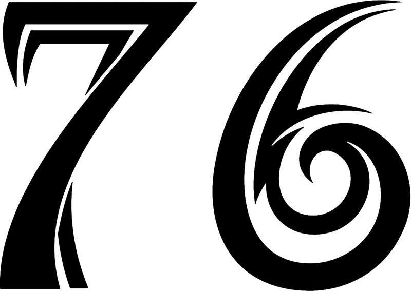 tnorigin_76 Tribal Racing Numbers Graphic Flame Decal