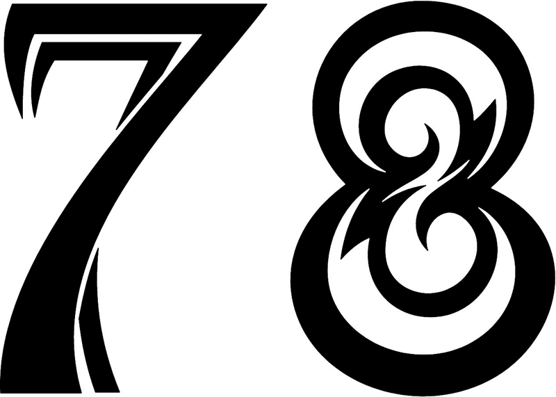 tnorigin_78 Tribal Racing Numbers Graphic Flame Decal